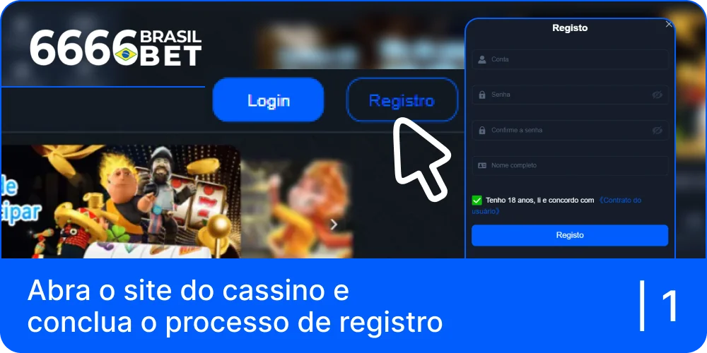 Abrir o site e registar-se em 6666bet Brasil