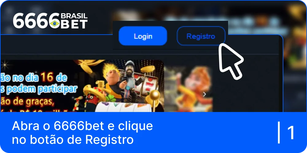 Registar no site 6666bet