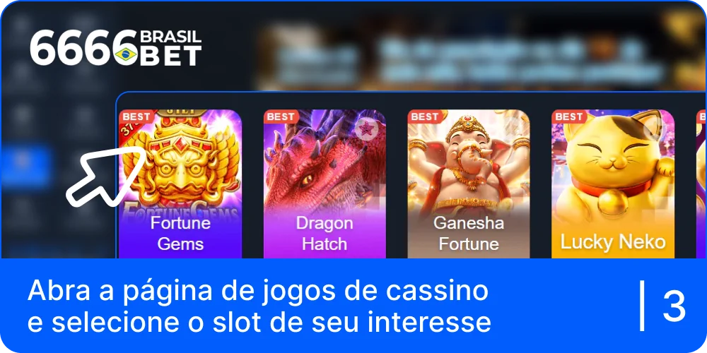 Abra a página do 6666bet casino e seleccione uma slot