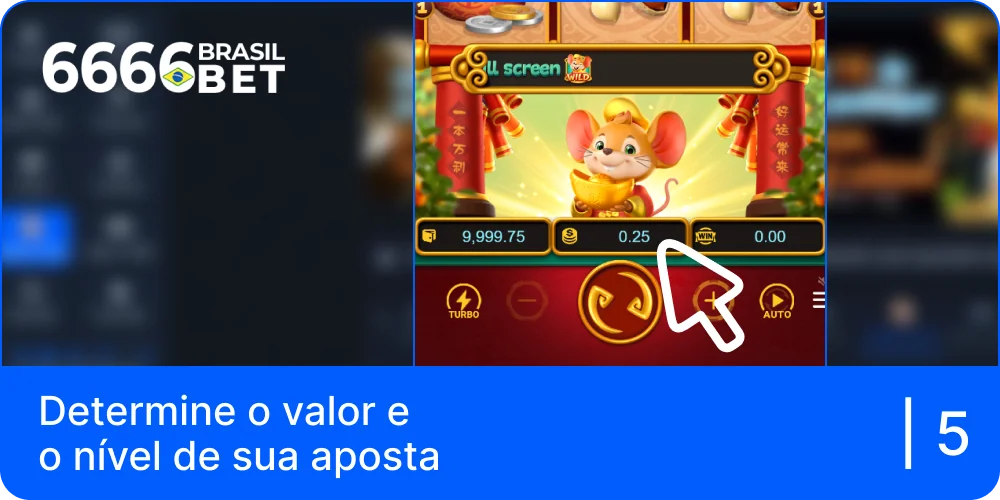 Determine o tamanho da sua aposta no jogo Fortune Mouse 6666bet