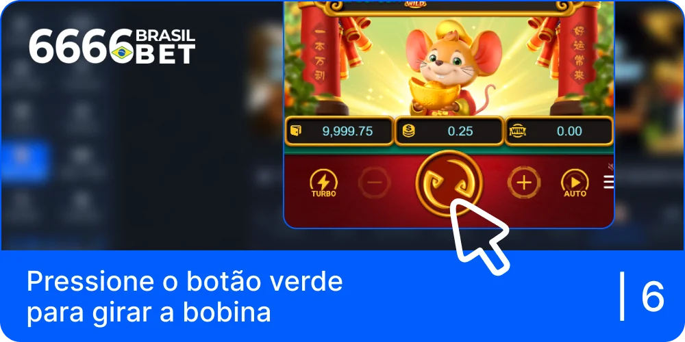 Pressione o botão verde para girar o carretel no jogo Fortune Mouse 6666bet