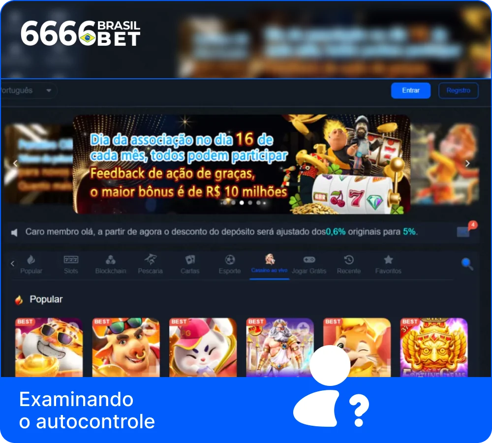 Teste de dependência do jogo 6666bet