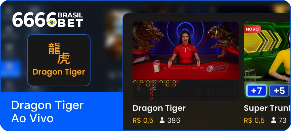 Dragon Tiger no cassino ao vivo 6666bet BR