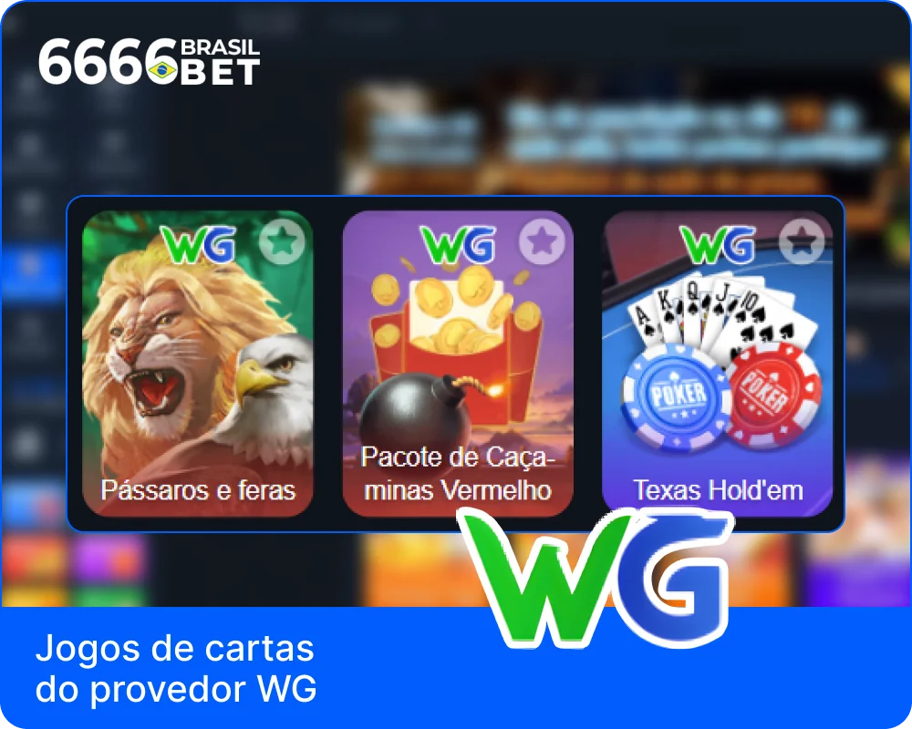 Fornecedor de jogos de cartas WG no 6666bet casino