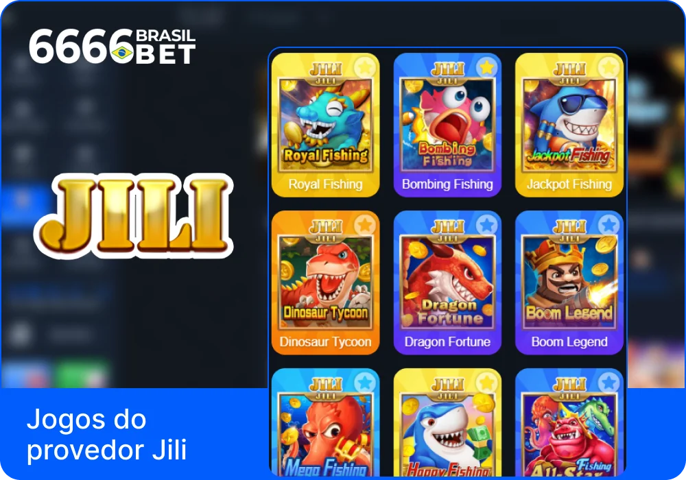 Fornecedor de jogos de pesca JILI no casino 6666bet Brasil