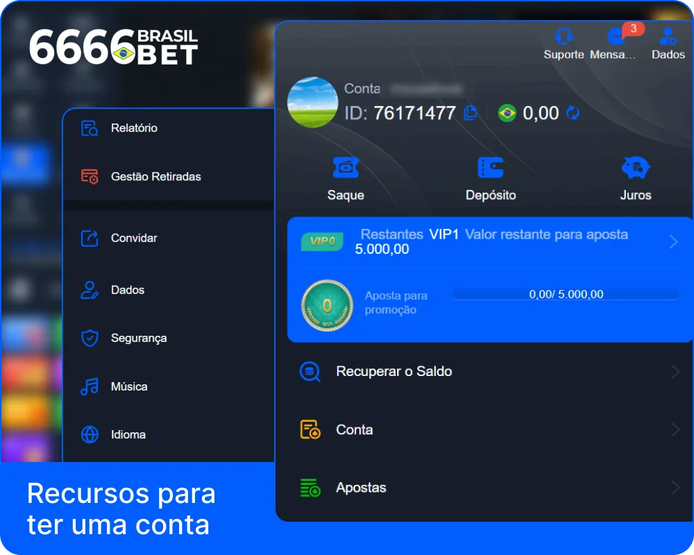 Visão geral do perfil 6666bet Brasil