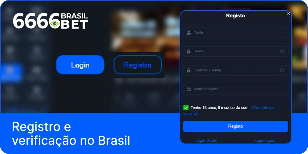 Registo e verificação da conta 6666bet no Brasil